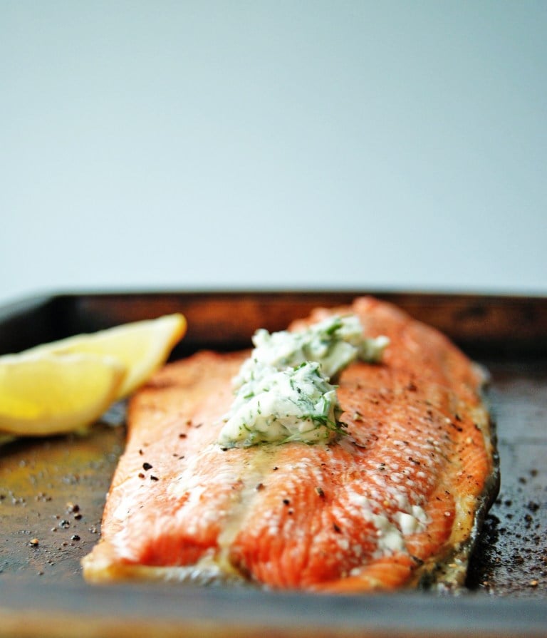 Roasted Salmon With Dill Butter