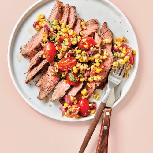 Grilled Flank Steak with Tomato-Corn Relish