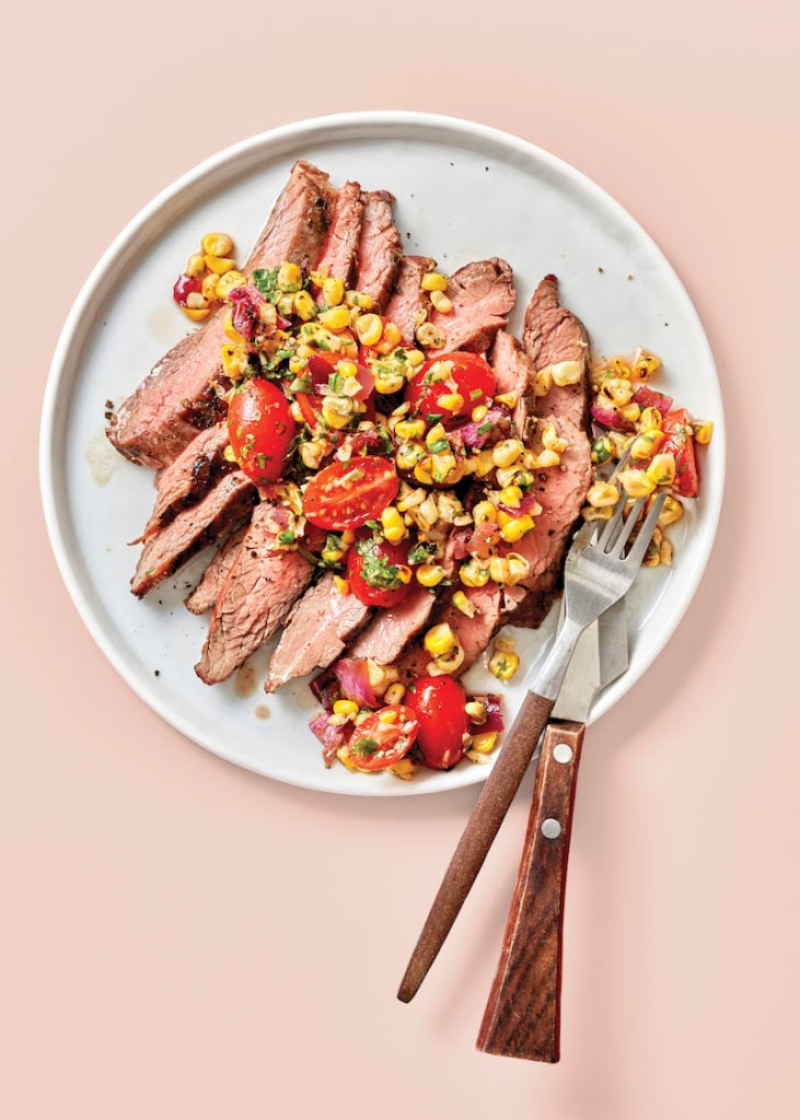 Grilled Flank Steak with Tomato-Corn Relish