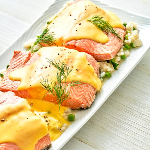 Poached Salmon with Hollandaise Sauce