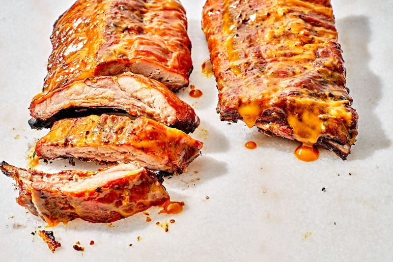 Smoked Baby Back Ribs with Mustard BBQ Sauce