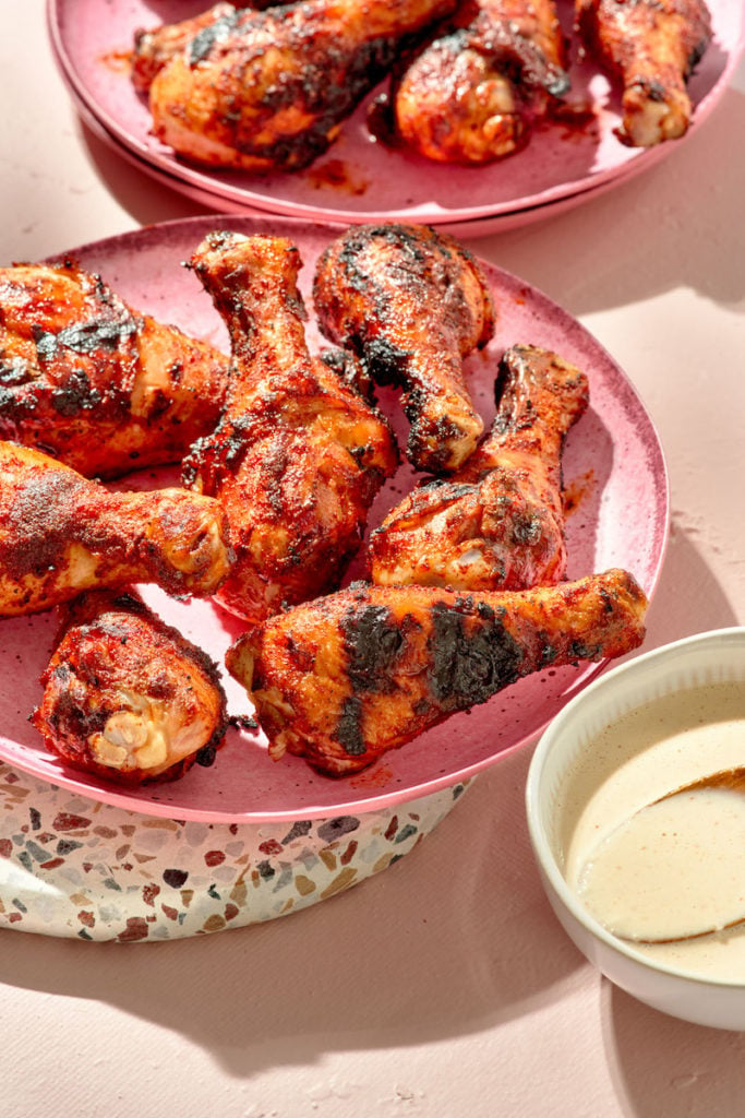 Spice-Rubbed Drumsticks with White BBQ Sauce